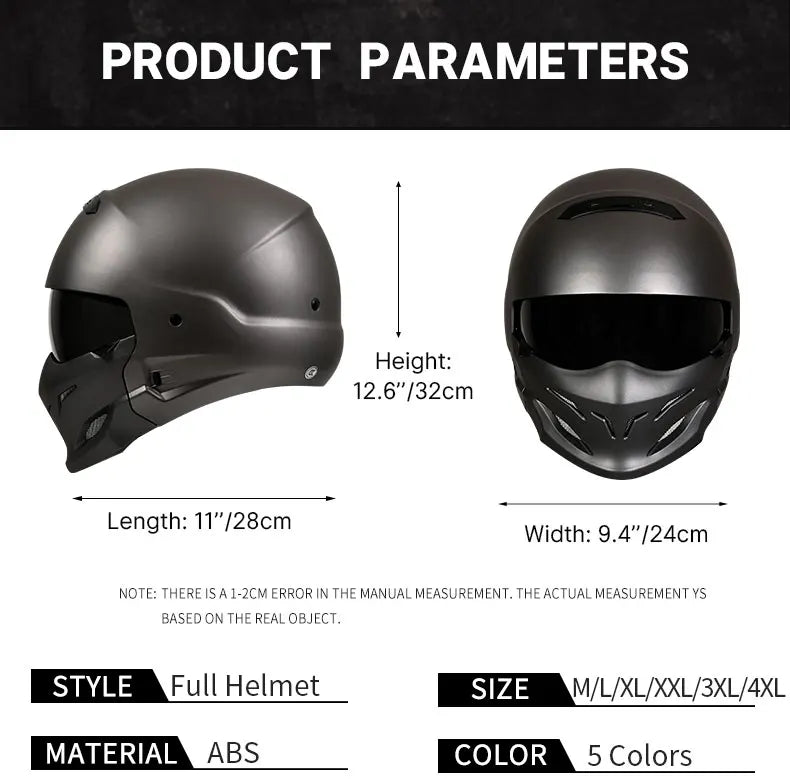 Retro Locomotive Full Face Motorcycle Helmet
