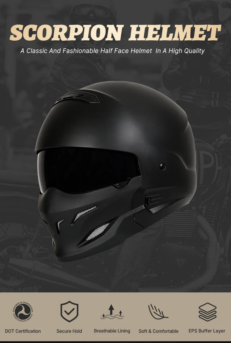 Retro Locomotive Full Face Motorcycle Helmet