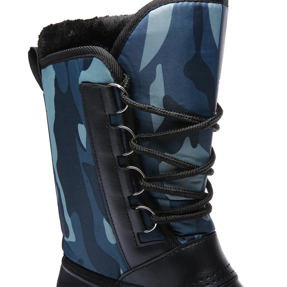 Winter Camouflage Snow Men's Waterproof Motorcycle Boots
