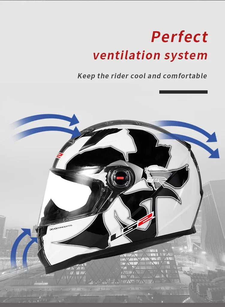 LS2 ECE Certified Full Face Motorcycle Helmet