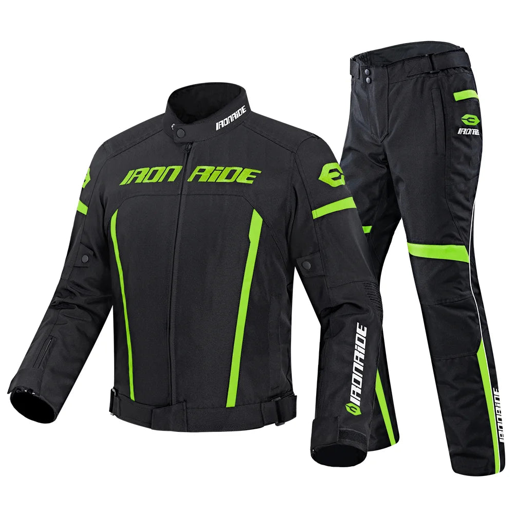 Waterproof Motorcycle Jacket & Pants Suit with Armor