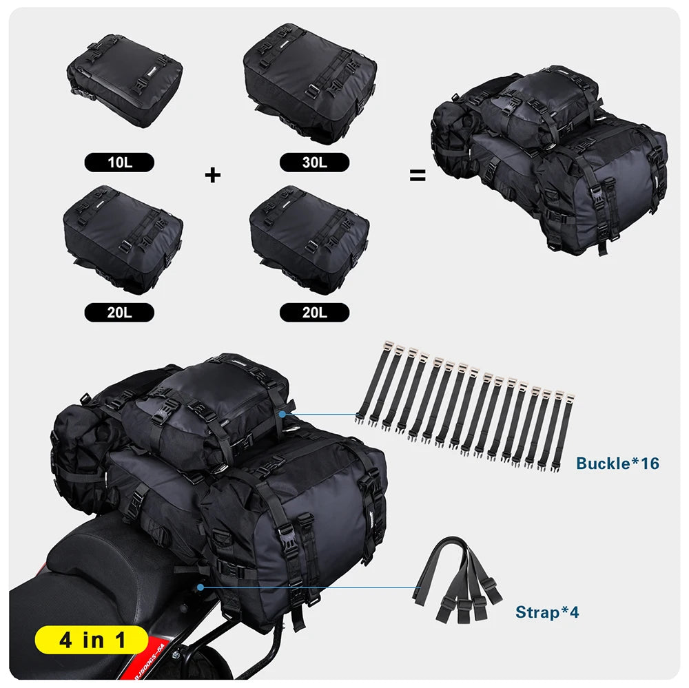 Waterproof Motorcycle Back Seat Bag