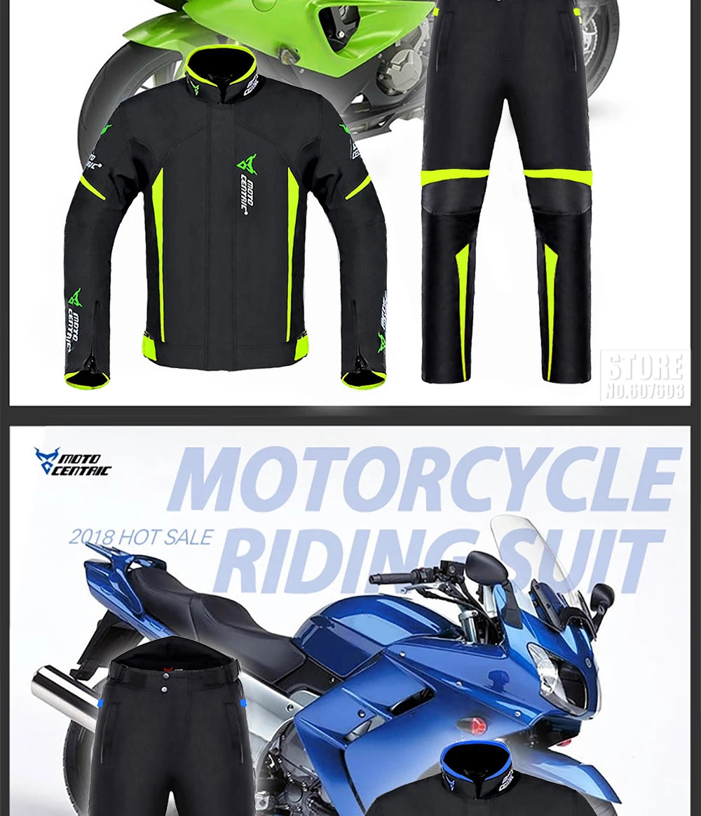 Waterproof Motorcycle Jacket & Pants Suit with Armor