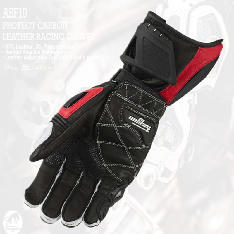 Leather Touchscreen Motocross Gloves