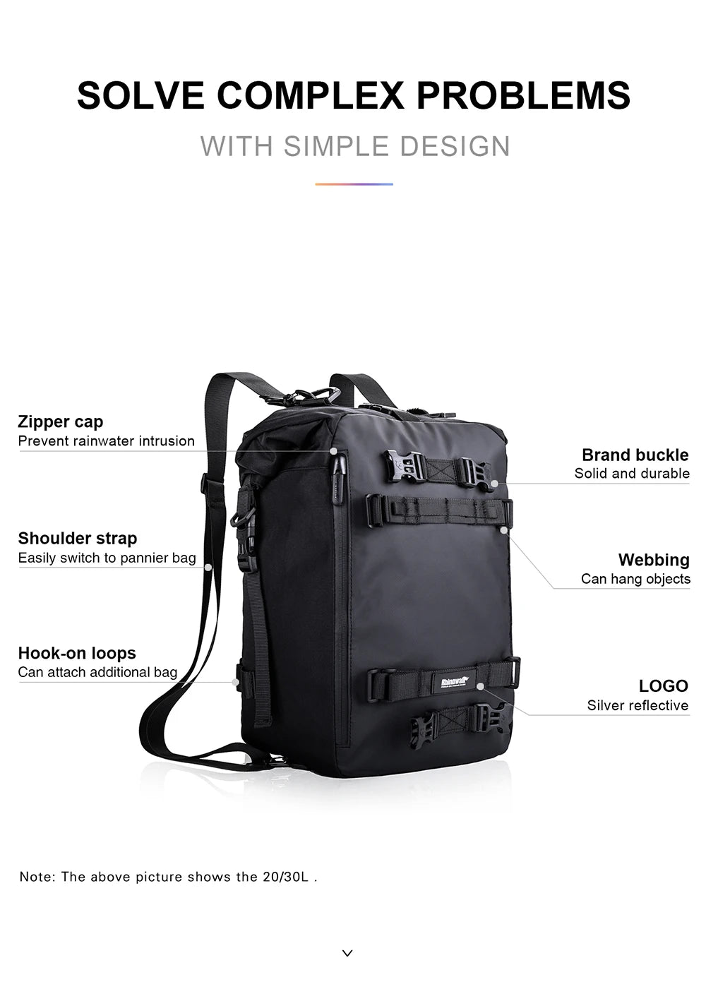 Rhinowalk Waterproof Motorcycle Side Bag