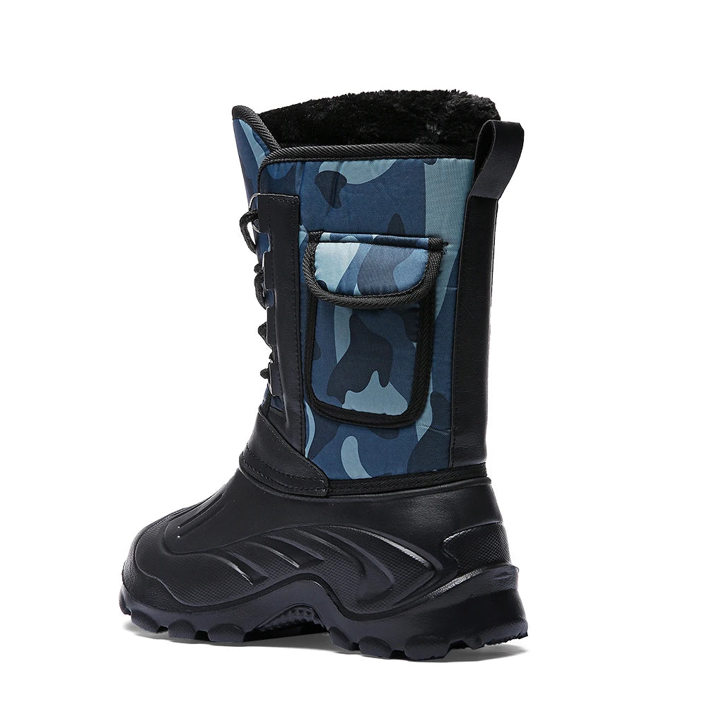 Winter Camouflage Snow Men's Waterproof Motorcycle Boots