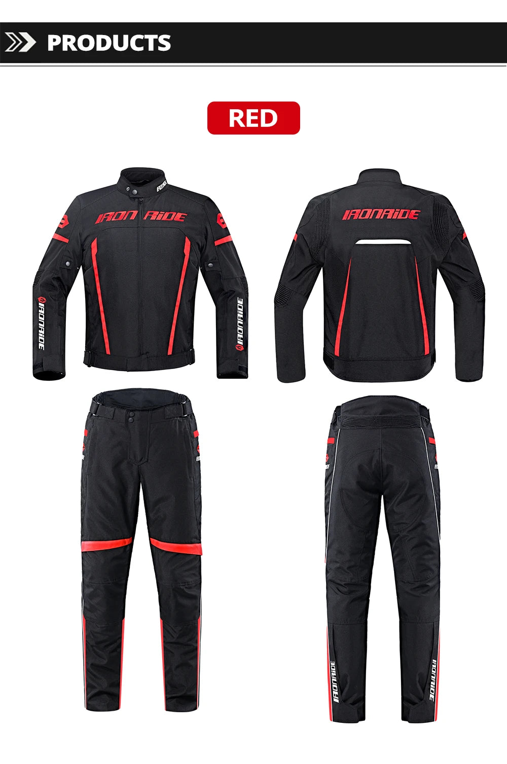 Waterproof Motorcycle Jacket & Pants Suit with Armor