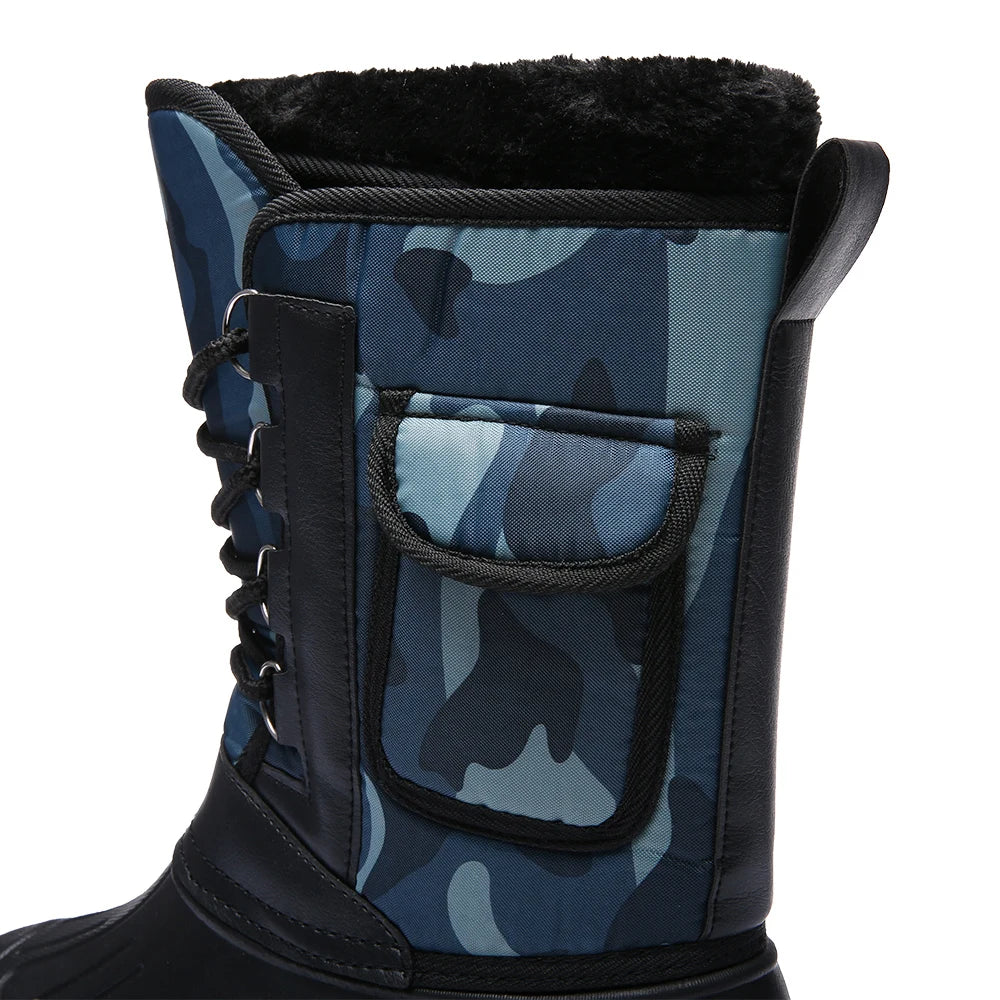 Winter Camouflage Snow Men's Waterproof Motorcycle Boots