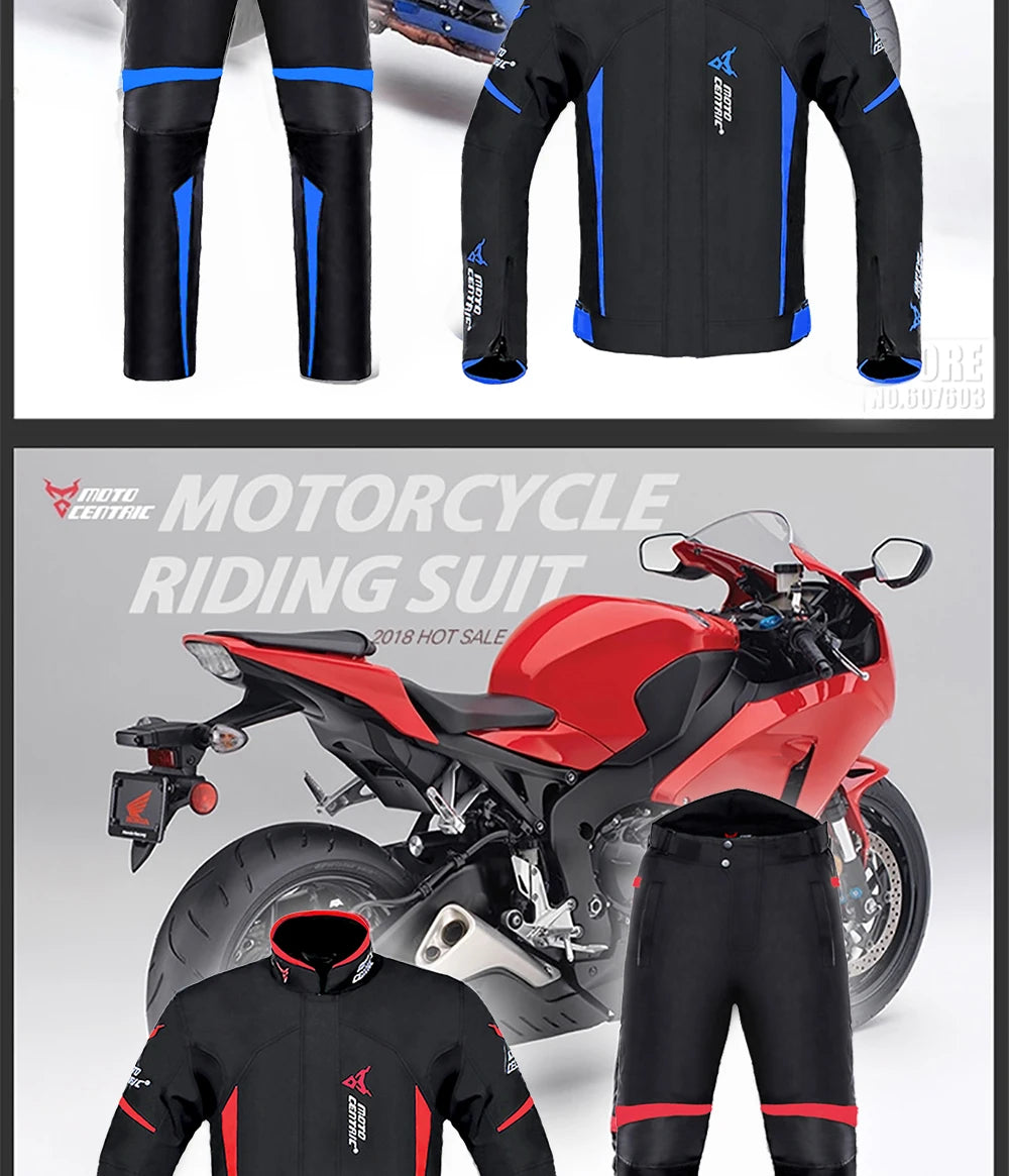 Waterproof Motorcycle Jacket & Pants Suit with Armor