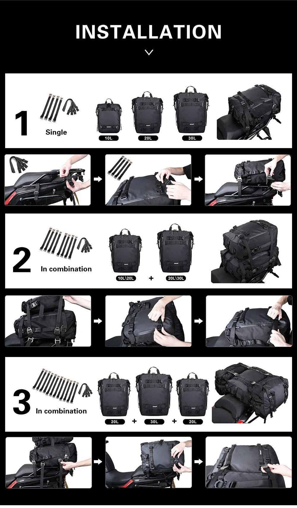 Waterproof Motorcycle Back Seat Bag