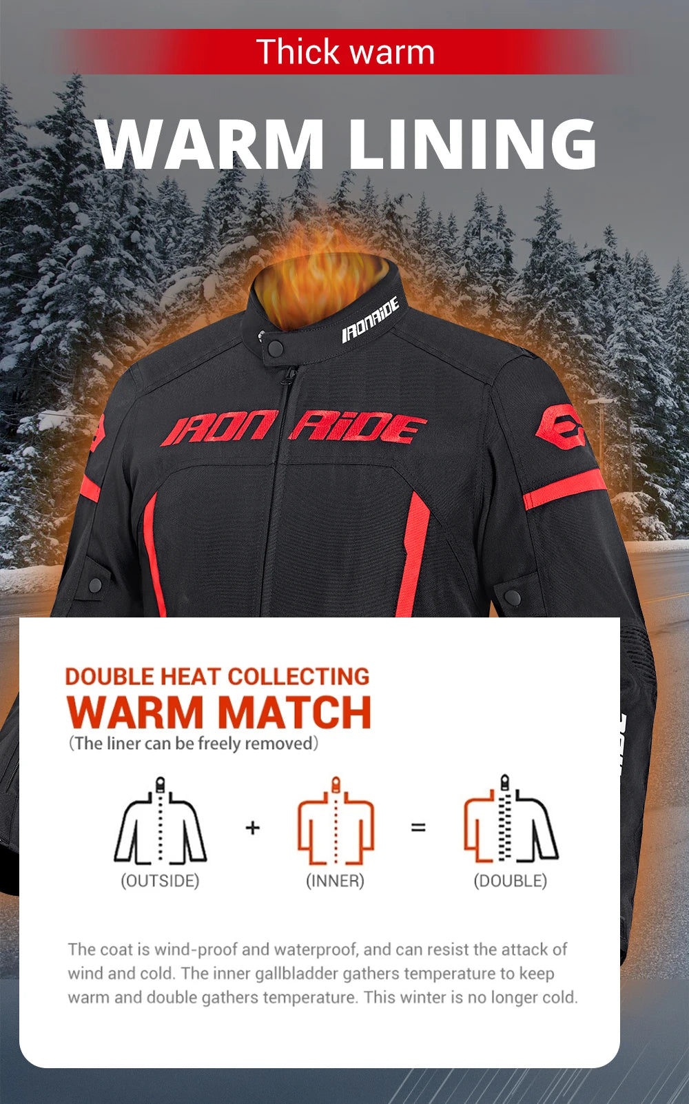 Waterproof Motorcycle Jacket & Pants Suit with Armor
