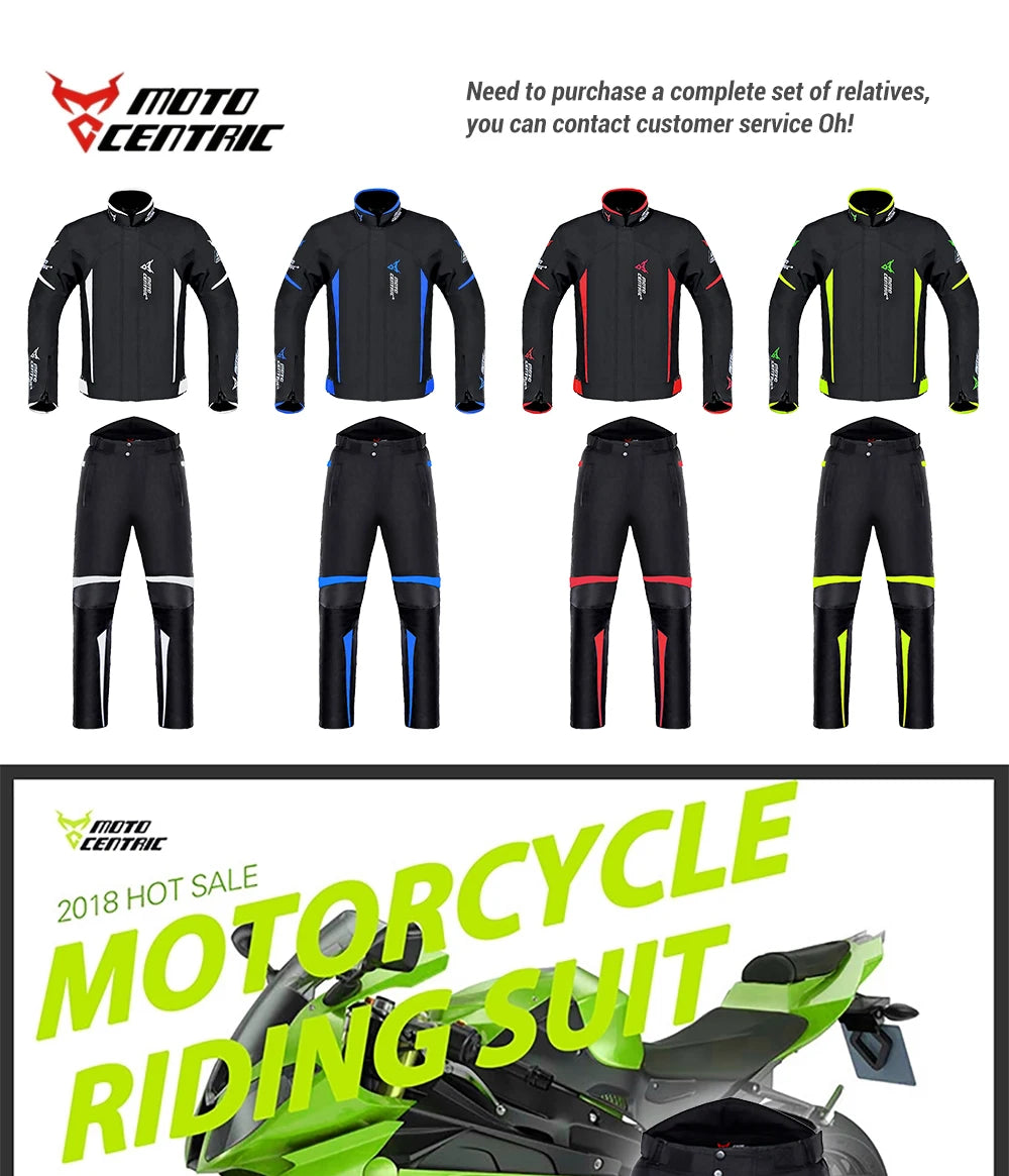 Waterproof Motorcycle Jacket & Pants Suit with Armor