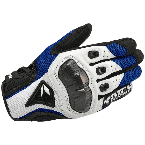 Racing Blue Leather Gloves