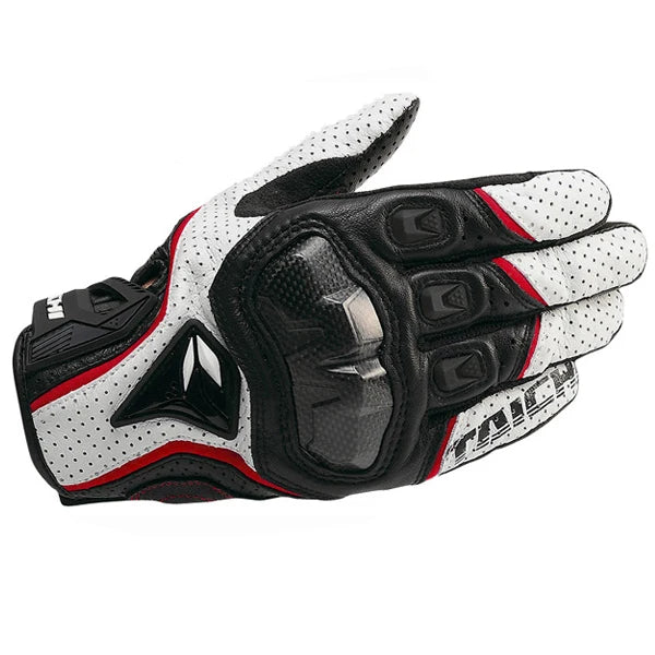 Racing Blue Leather Gloves
