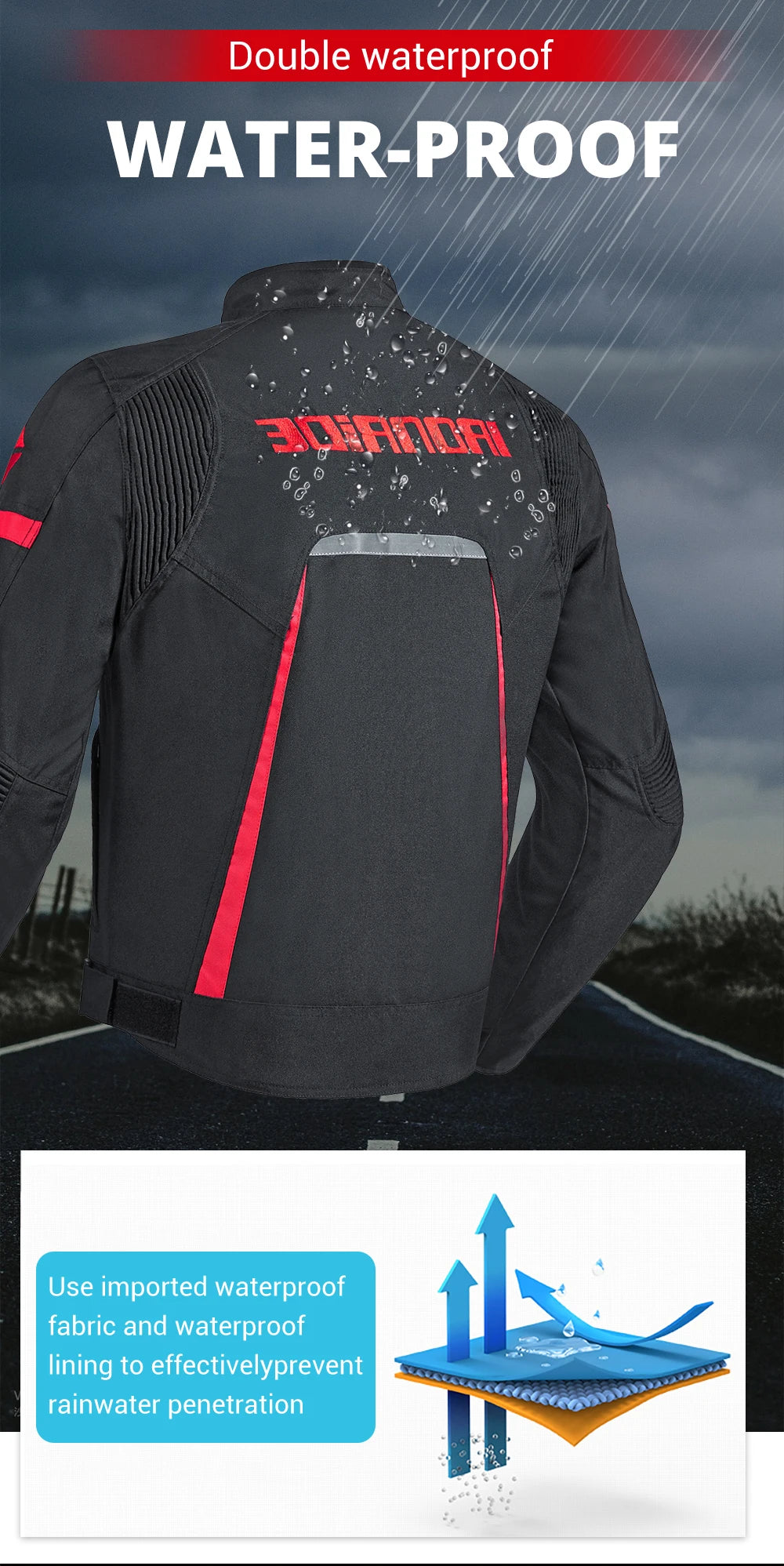 Waterproof Motorcycle Jacket & Pants Suit with Armor