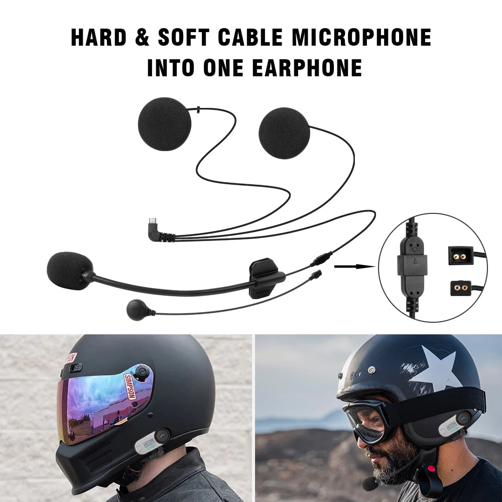 Bluetooth Motorcycle Intercom Helmet Headset with FM
