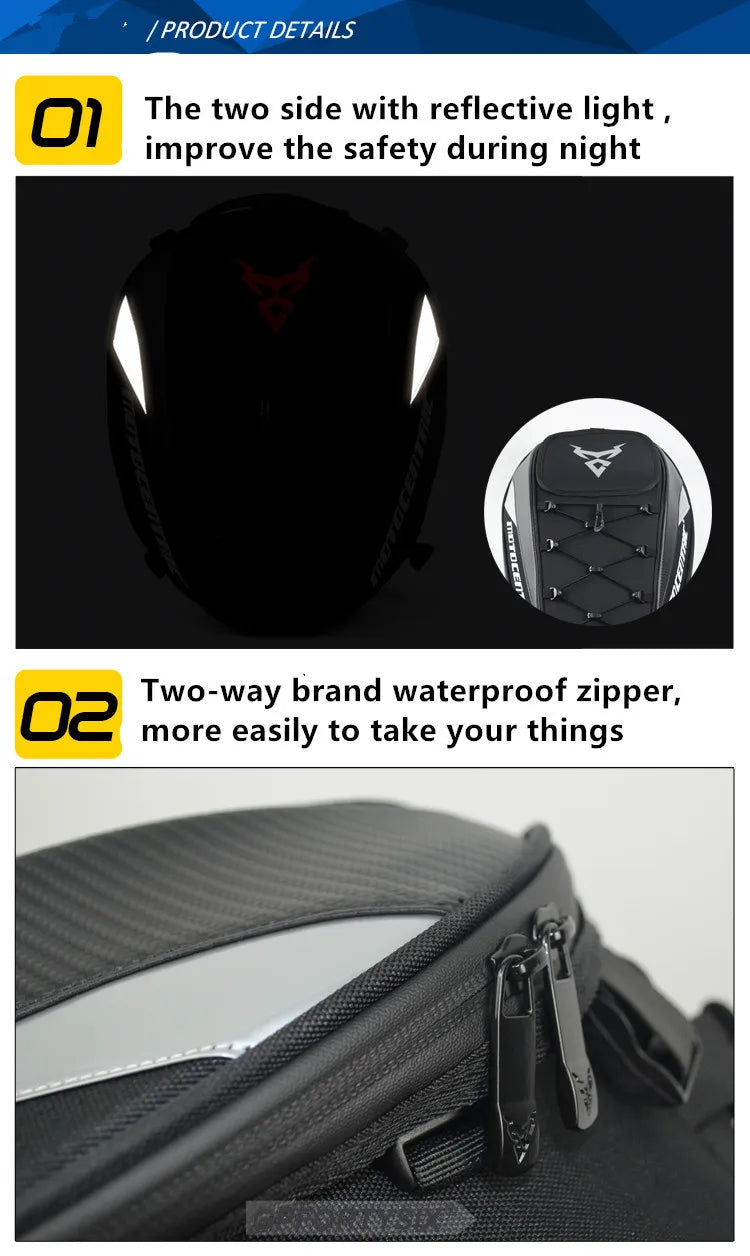 Waterproof Motorcycle Tail Bag & Backpack