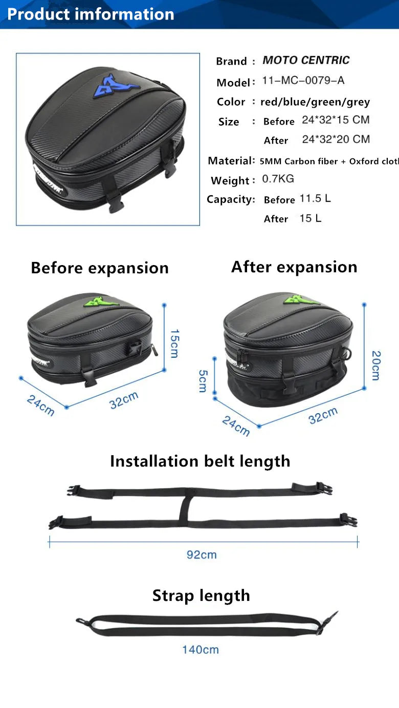 Waterproof Motorcycle Tail Bag & Backpack