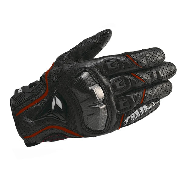 Racing Blue Leather Gloves