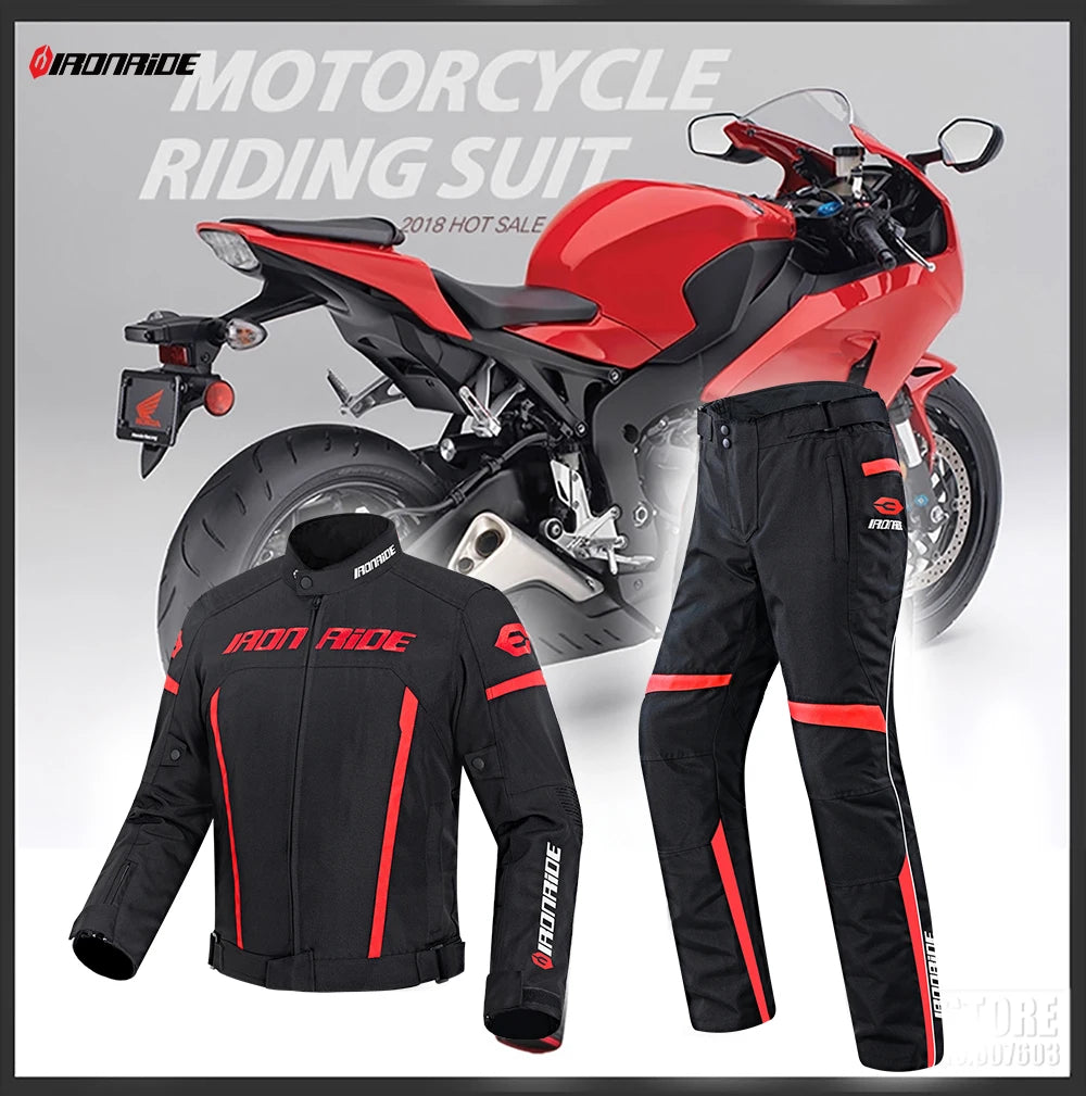 Waterproof Motorcycle Jacket & Pants Suit with Armor