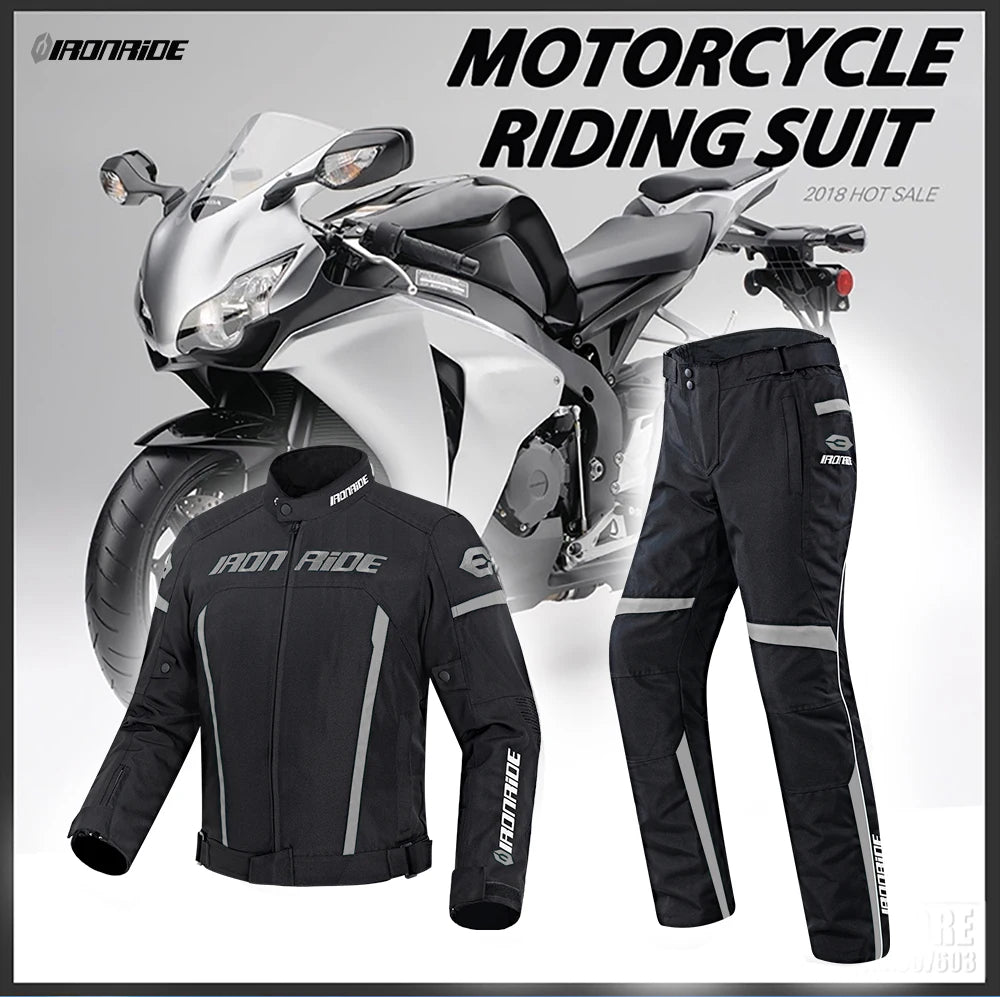 Waterproof Motorcycle Jacket & Pants Suit with Armor