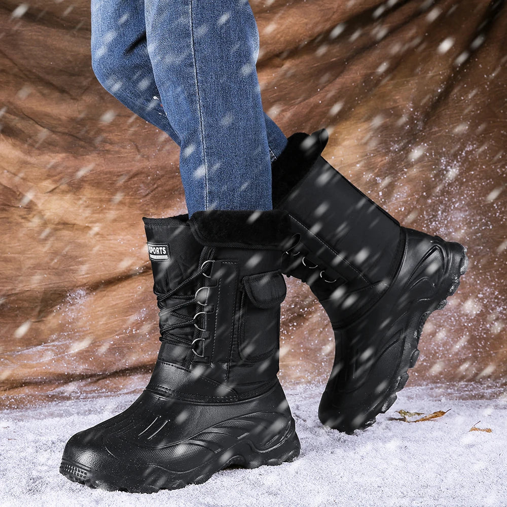 Winter Camouflage Snow Men's Waterproof Motorcycle Boots