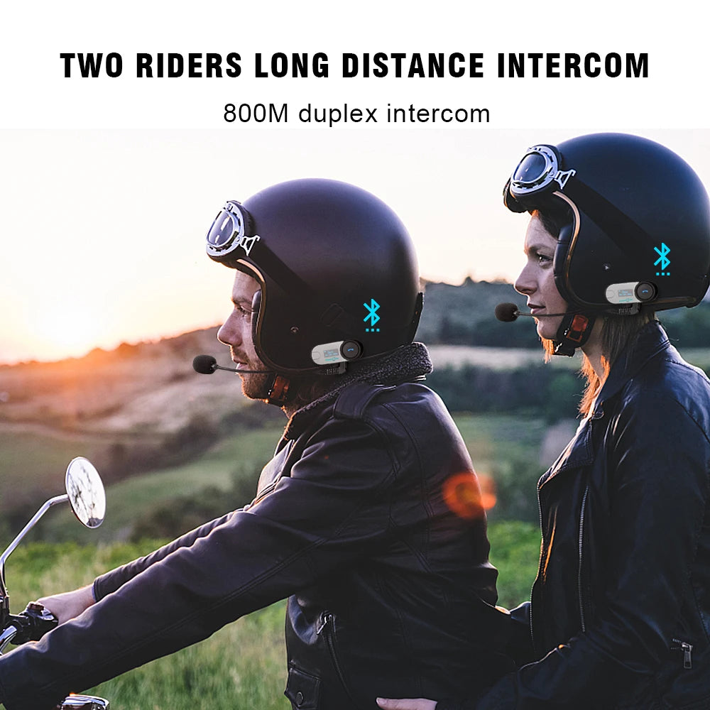 Bluetooth Motorcycle Intercom Helmet Headset with FM