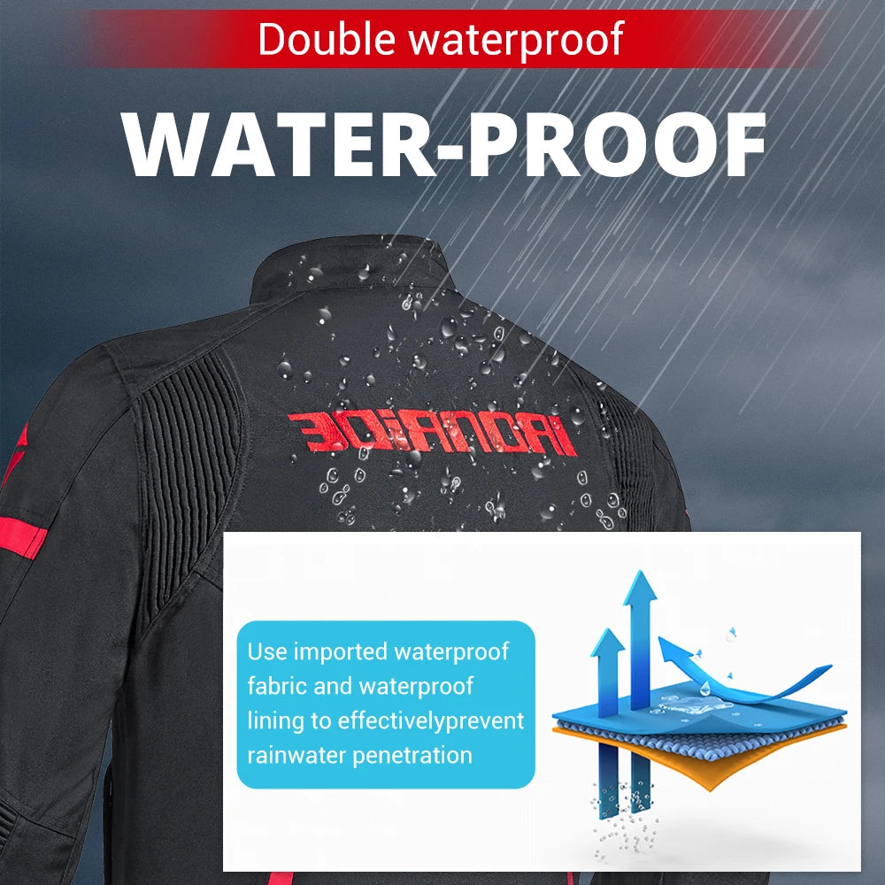 Waterproof Motorcycle Jacket & Pants Suit with Armor