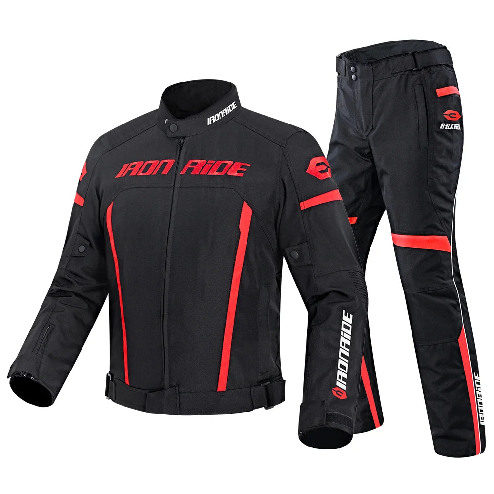 Waterproof Motorcycle Jacket & Pants Suit with Armor