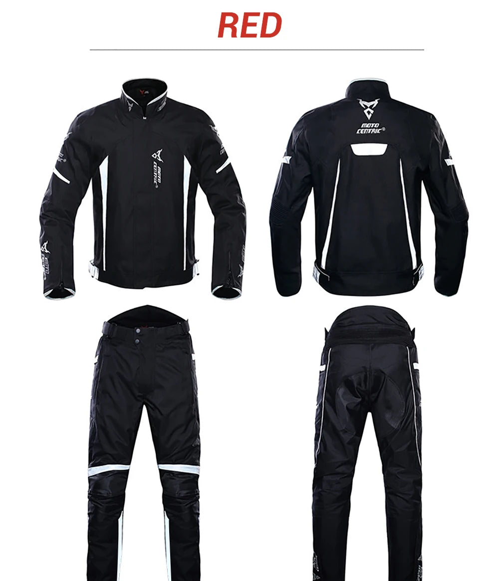 Waterproof Motorcycle Jacket & Pants Suit with Armor