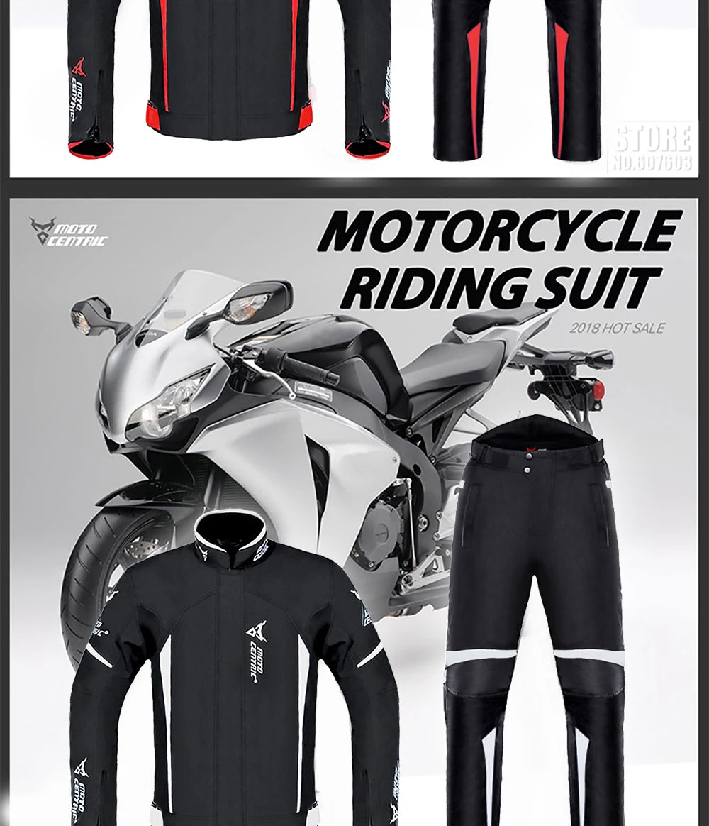 Waterproof Motorcycle Jacket & Pants Suit with Armor