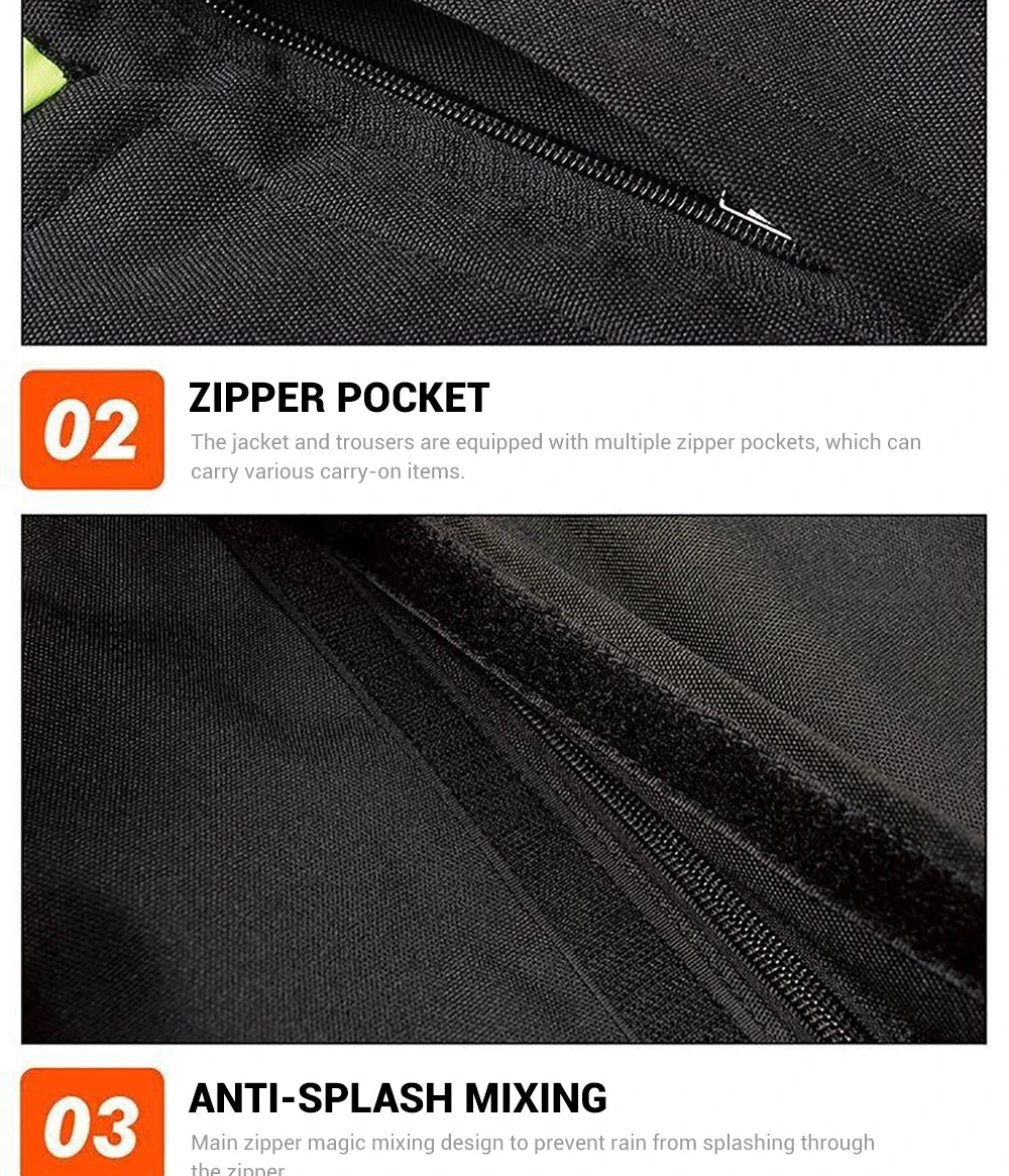 Waterproof Motorcycle Jacket & Pants Suit with Armor