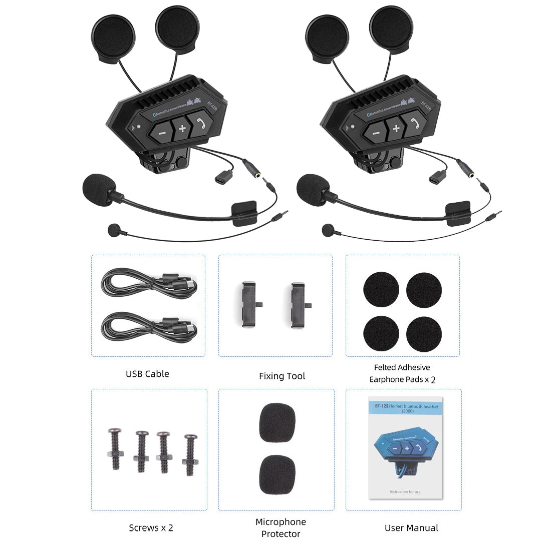 Bluetooth Helmet Intercom Set
