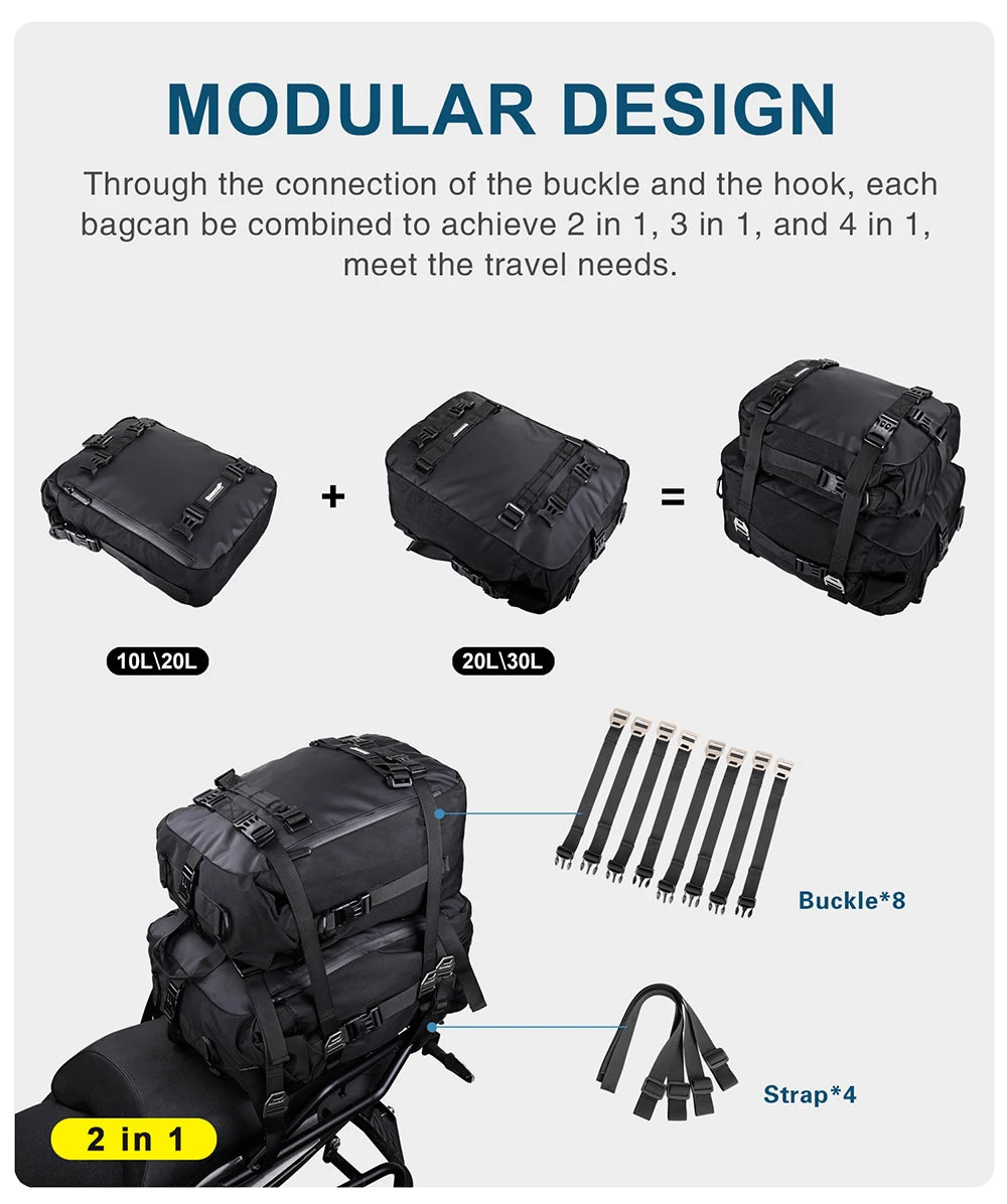 Waterproof Motorcycle Back Seat Bag