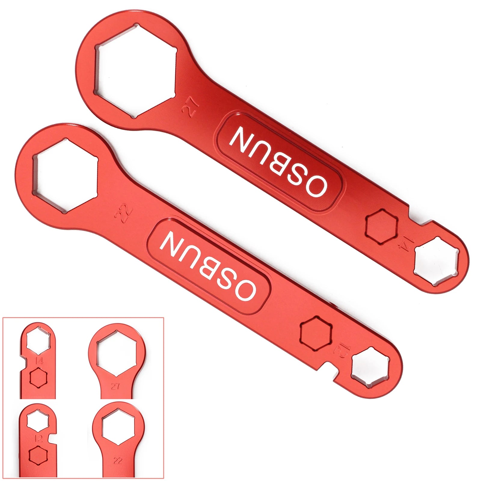 CNC Aluminum Motorbike Tool Wrench Set - Red