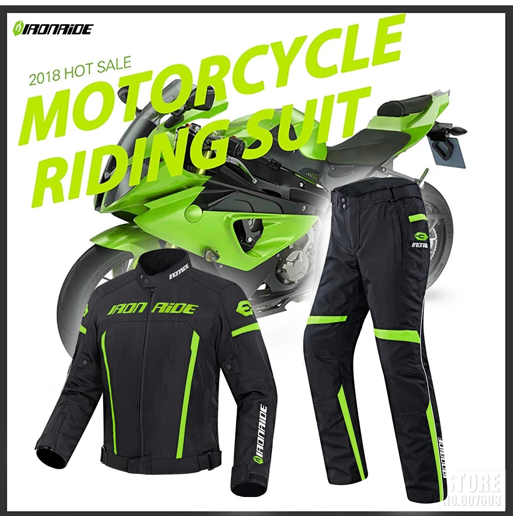 Waterproof Motorcycle Jacket & Pants Suit with Armor