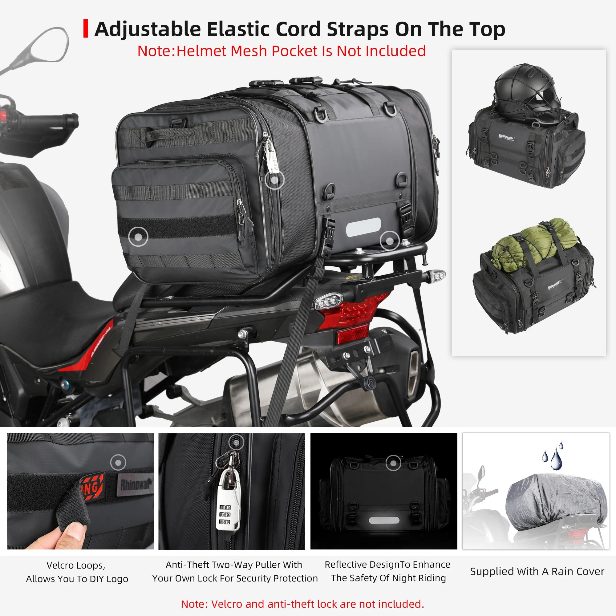RhinoWalk Waterproof Motorcycle Travel Luggage Bag