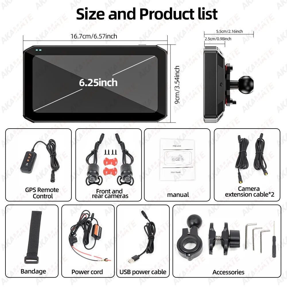 Universal Motorcycle Monitor with CarPlay & Android Auto