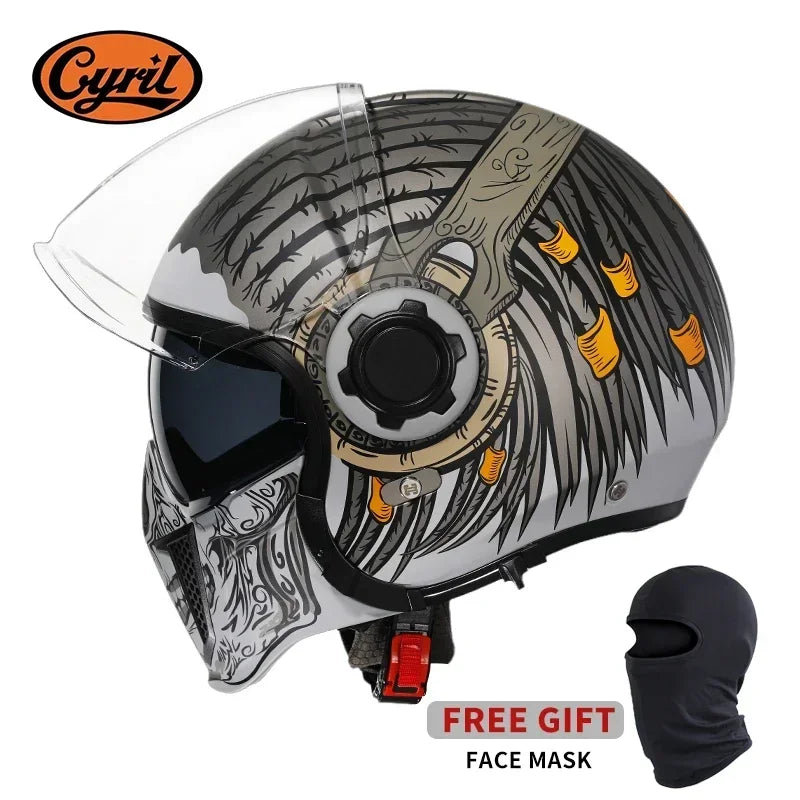 Retro Style Modular Motorcycle Helmet