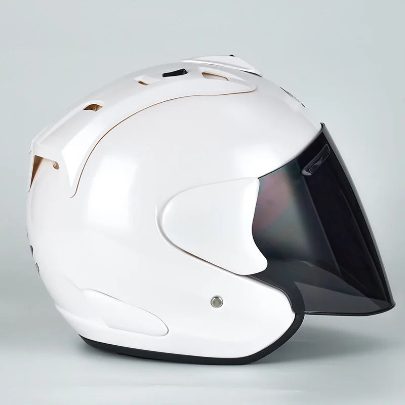 ECE Approved Open Face Motorcycle Helmet - White