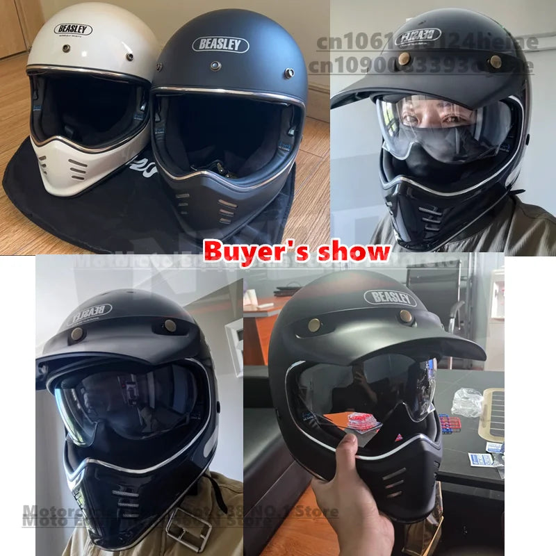 Original BEASLEY Retro Motorcycle Helmet