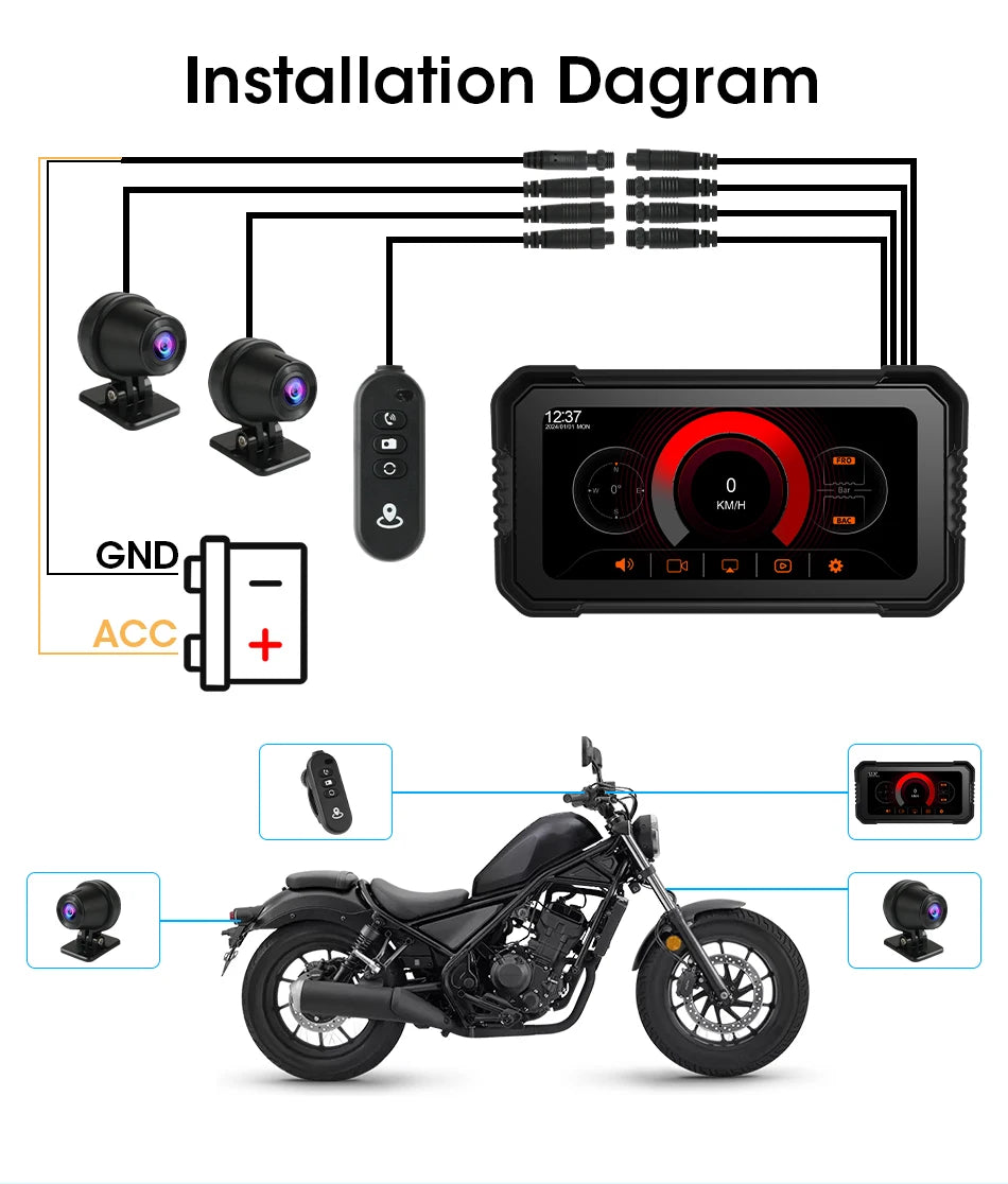 motorcycle touch screen GPS navigation system