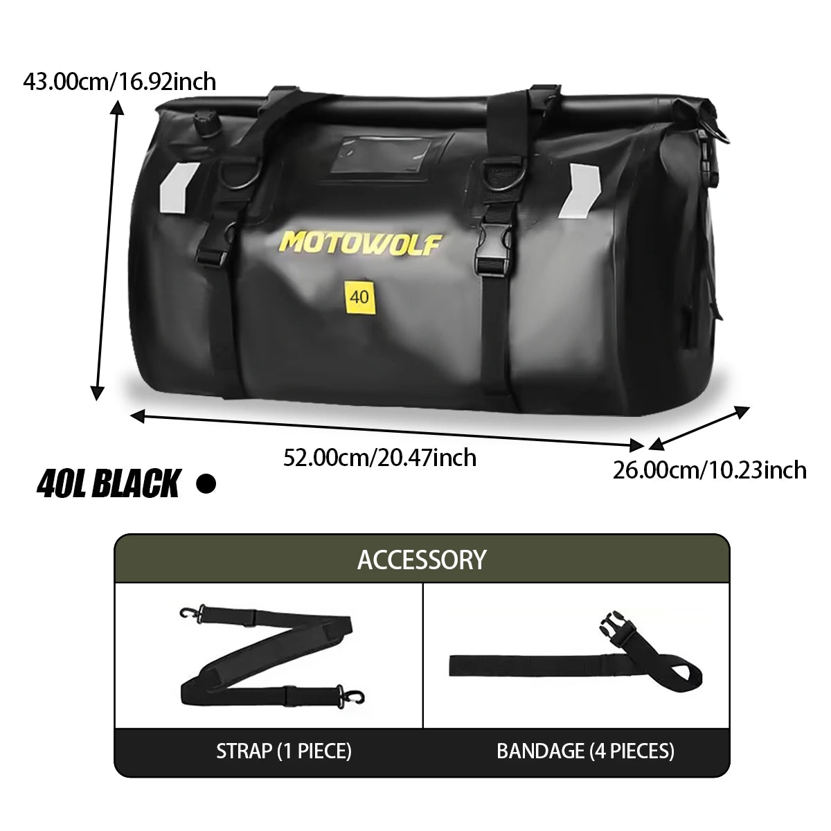 Waterproof Motorcycle Tail Bag 66L