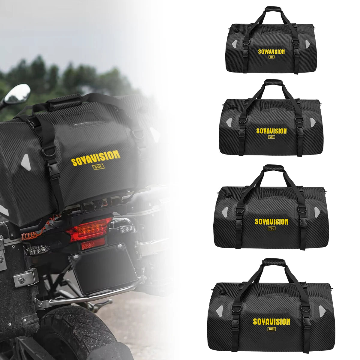 Waterproof Motorcycle Tail Bag 66L