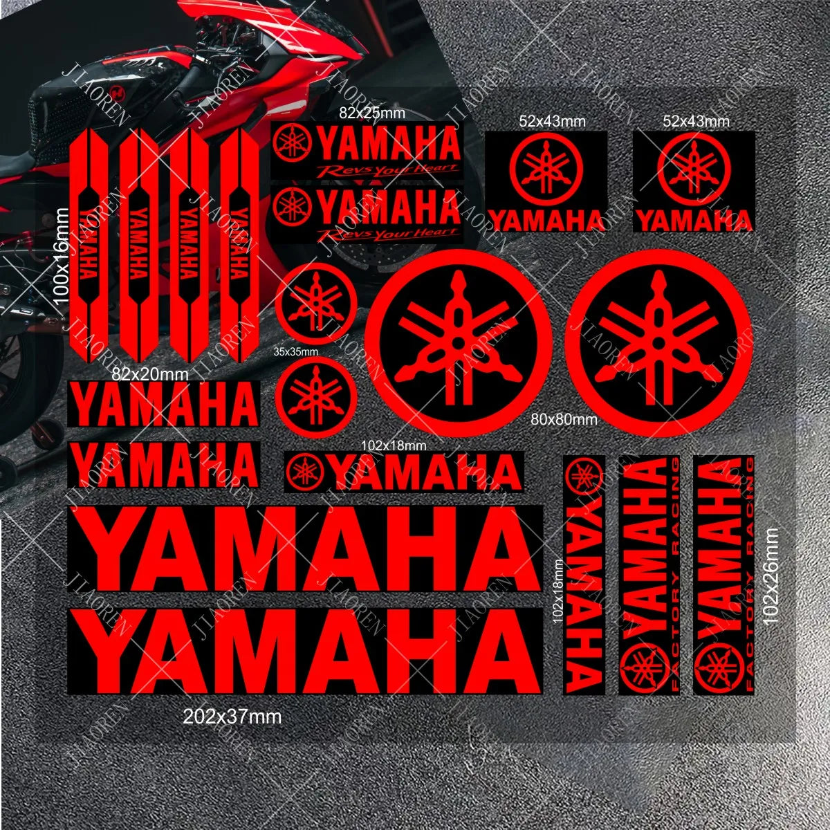 Yamaha Vinyl Motorcycle Sticker Set