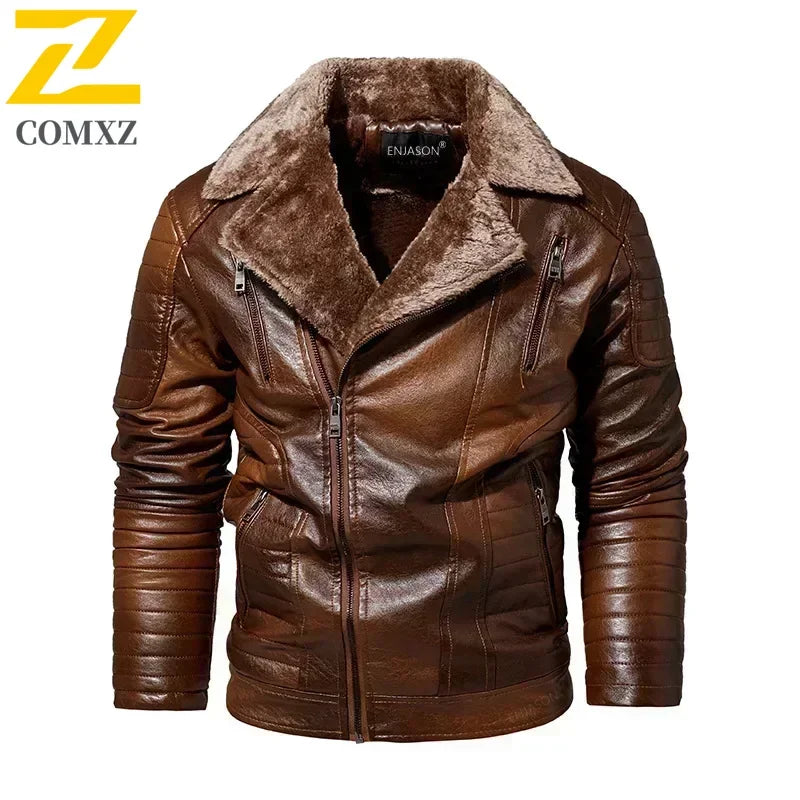 Stylish Faux Leather Biker Jacket