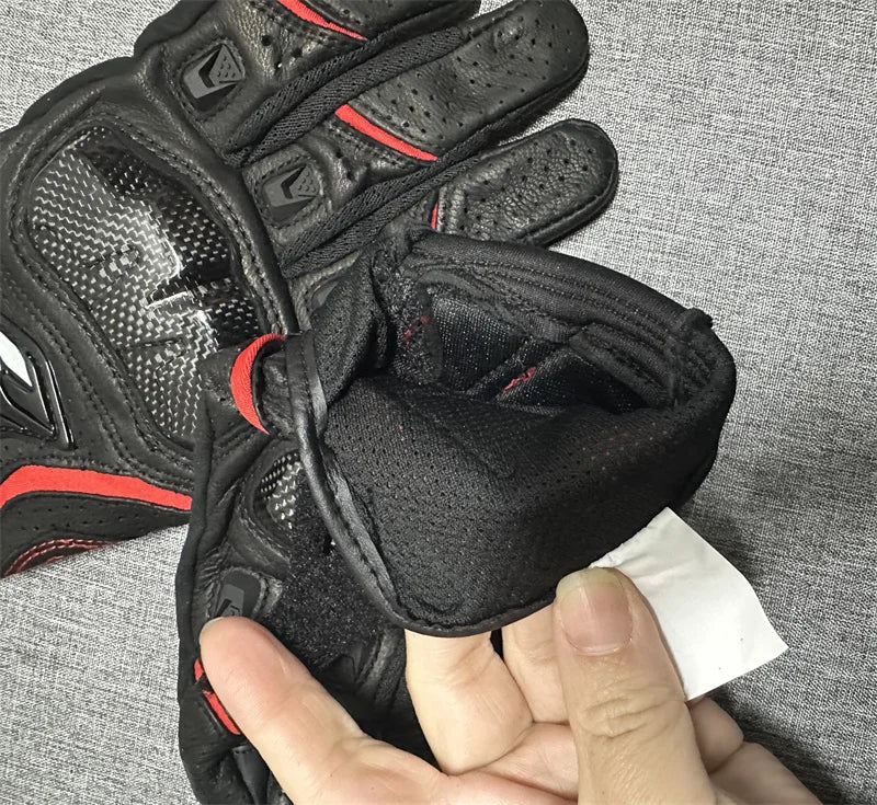 Racing Blue Leather Gloves