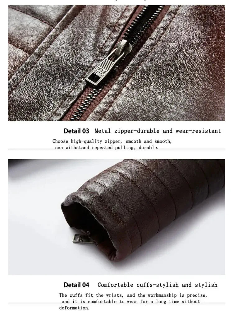 Stylish Faux Leather Biker Jacket