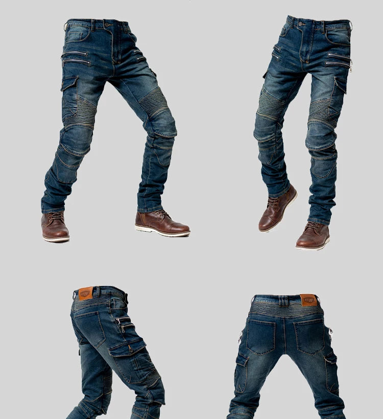 Double Zipper Metal Motocross Trousers for Men and Women