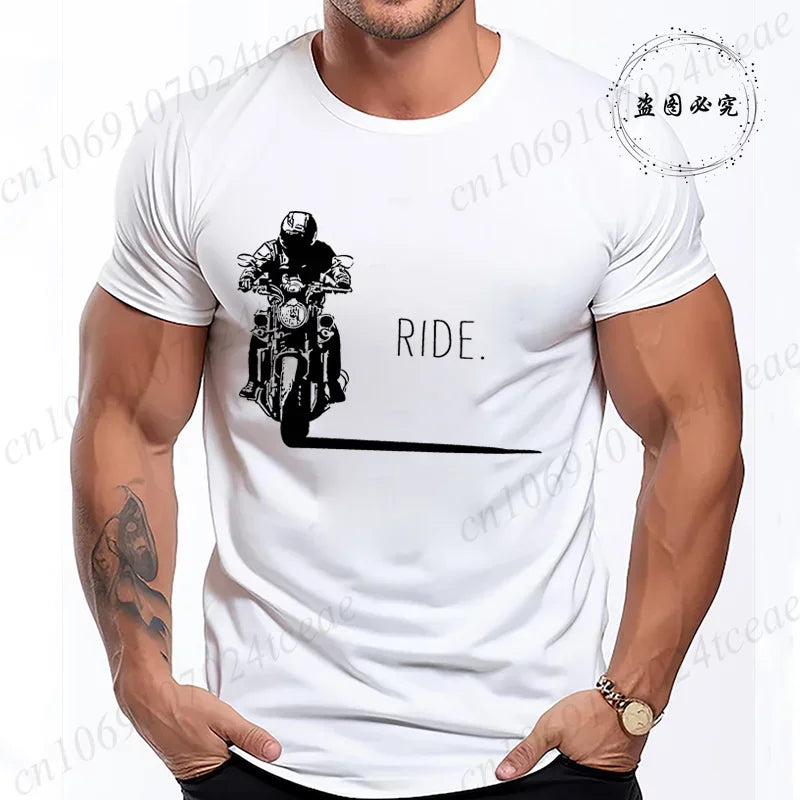 Men's Casual Motorcycle Graphic T-Shirts - Vintage Retro Designs